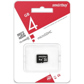 micro SDHC карта памяти Smartbuy 4GB  Class 4 (без адаптеров) - 