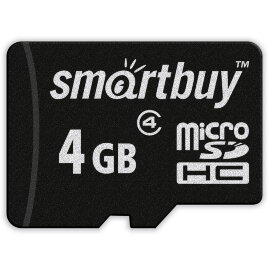 micro SDHC карта памяти Smartbuy 4GB  Class 4 (без адаптеров) - 