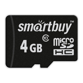 micro SDHC карта памяти Smartbuy 4GB Class 10 (с адаптером SD) - 