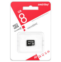 micro SDHC карта памяти Smartbuy  8GB Сlass 4 (без адаптеров)