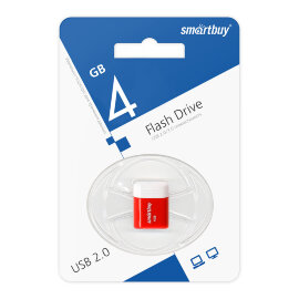 USB 2.0 накопитель Smartbuy 4GB LARA Red (SB4GBLara-R) - 