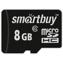 micro SDHC карта памяти Smartbuy 8GB Сlass 10 (без адаптеров) - 