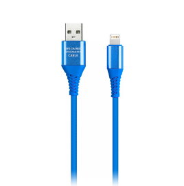 Дата-кабель Smartbuy 8pin кабель в рез. оплет. Gear, 1м. мет.након., <2А, син.(iK-512ERGbox blue)/50 - 