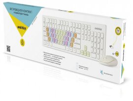 Комплект клавиатура+мышь с цветными клавишами Smartbuy 218346AG белый (SBC-218346AG-W) /20 - 