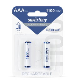 Аккумулятор NiMh Smartbuy AAA/2BL 1100 mAh (24/240) (SBBR-3A02BL1100) - 