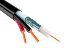 Коаксиальный кабель КВК черного цвета 2 жилы питания 0,5 мм Л экранированный (КВК-П-2х0,5 ЭЛ) - 