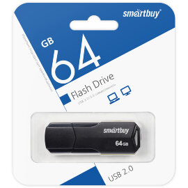USB 2.0 накопитель SmartBuy 64GB CLUE Black (SB64GBCLU-K) - 