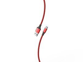 Кабель для зарядки и передачи данных S14 MicroUSB красный/черн., 3 А, 1 м, Smartbuy (iK-12-S14rb) - 