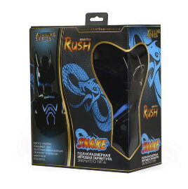 Игровая гарнитура RUSH SNAKE, динамики 40мм, велюровые амбушюры, черн/синяя (SBHG-1000) - 