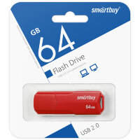 USB 2.0 накопитель SmartBuy 64GB CLUE Red (SB64GBCLU-R)