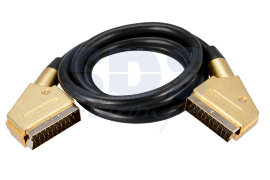 Шнур SCART Plug - SCART Plug 21pin  1.5М  (gold-gold)  металл  REXANT - 