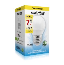 Светодиодная (LED) Лампа Smartbuy-G45-07W/3000/E27 (SBL-G45-07-30K-E27) - 