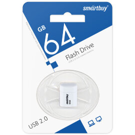 USB 2.0 накопитель Smartbuy 64GB LARA White (SB64GBLARA-W) - 