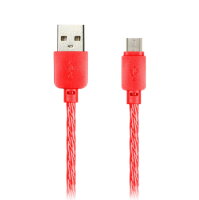 Дата-кабель Smartbuy MicroUSB SILICONE SPIRAL, красный, 2 А, 1 м (iK-12SPS red)/100