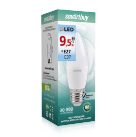Светодиодная (LED) Лампа Smartbuy-C37-9,5W/4000 (SBL-C37-9_5-40K-E27) - 