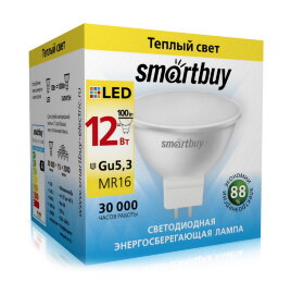 Светодиодная (LED) Лампа Smartbuy-Gu5,3-12W/3000 (SBL-GU5_3-12-30K)/100 - 
