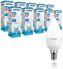 Светодиодная (LED) Лампа Smartbuy-C37-12W/6000 (SBL-C37-12-60K-E14) - 