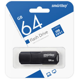 USB 3.0/3.1 накопитель SmartBuy 64GB CLUE Black (SB64GBCLU-K3) - 