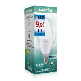 Светодиодная (LED) Лампа Smartbuy-C37-9,5W/6000 (SBL-C37-9_5-60K-E14) - 