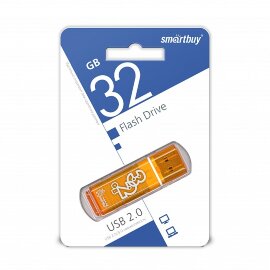 USB 2.0 накопитель Smartbuy 032GB Glossy series Orange (SB32GBGS-Or) - 