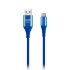 Дата-кабель Smartbuy Type C кабель в рез. оплет.Gear,1м. мет.након.,<2А, син.(iK-3112ERGbox blue)/50 - 