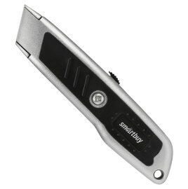 Строительный нож, трапециевидное лезвие, прорезиненный стальной корпус, Smartbuy Tools/144 SBT-KNT - 