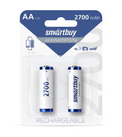 Аккумулятор NiMh Smartbuy AA/2BL 2700 mAh (24/240) (SBBR-2A02BL2700) - 