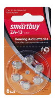 Батарейка для слуховых аппаратов Smartbuy A13-6B (60/3000) (SBZA-A13-6B)