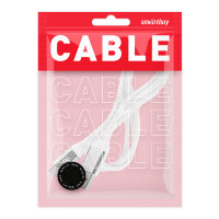 Дата-кабель Smartbuy Type C кабель в рез.оплет. Gear, 1м. мет.након.,<2А, бел.(iK-3112ERG white)/100