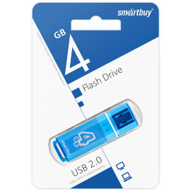 USB 2.0 накопитель Smartbuy 4GB Glossy series Blue (SB4GBGS-B) - 