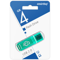 USB 2.0 накопитель Smartbuy 4GB Glossy series Green (SB4GBGS-G)