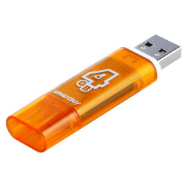 USB 2.0 накопитель Smartbuy 4GB Glossy series Orange (SB4GBGS-Or) - 