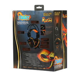 Игровая гарнитура RUSH SNAKE, динамики 40мм, велюровые амбушюры, черн/оранж (SBHG-1100) - 
