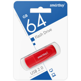 UFD 2.0 накопитель SmartBuy 064GB Scout Red (SB064GB2SCR) - 