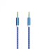 AUX кабель 3.5-3.5 мм (M-M), 1 м, синий, нейлоновая оплетка, (A-35-35 blue)/100 - 